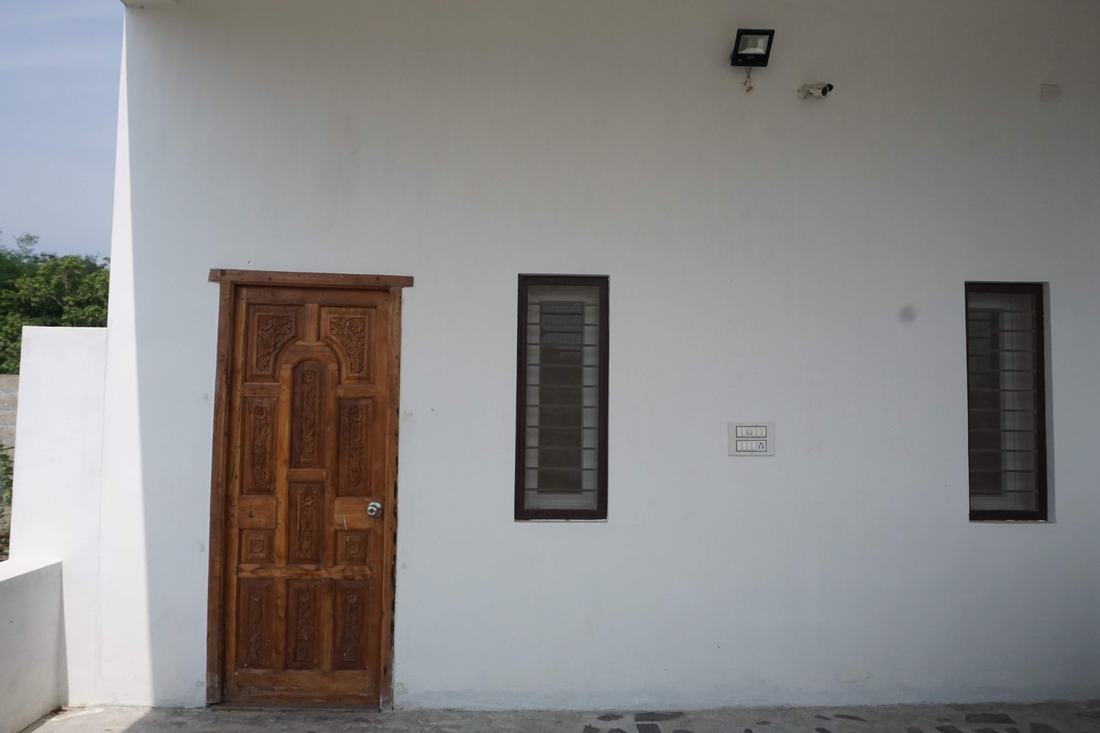 Prithvi room G1, Art Le Cafe Auroville — private outside entrance door