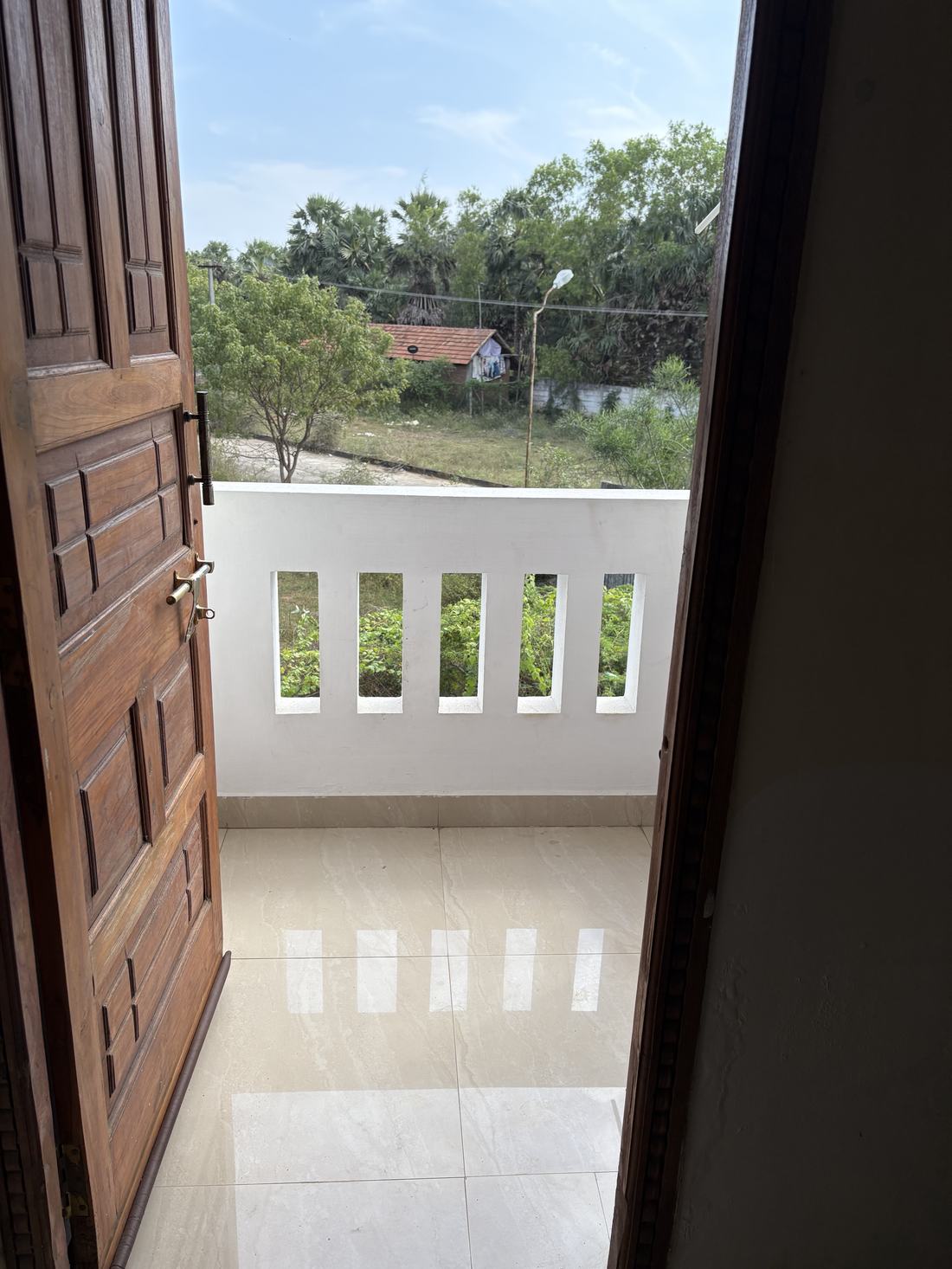 Atlantis room F9, Art Le Cafe Auroville — private balcony view