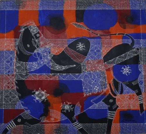 Untitled painting no. 1 by G Raman, 2007
