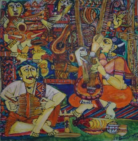 Untitled painting no. 19 by M Suriyamoorthy, 2011