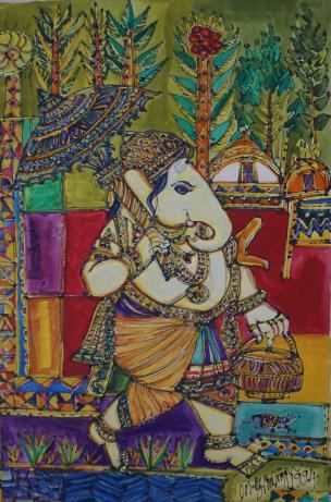 Untitled painting no. 20 by M Suriyamoorthy, 1994