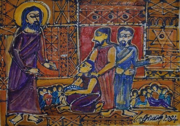 Untitled painting no. 23 by M Suriyamoorthy, 1984