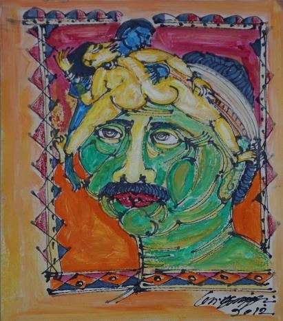 Untitled painting no. 36 by M Suriyamoorthy, 2012