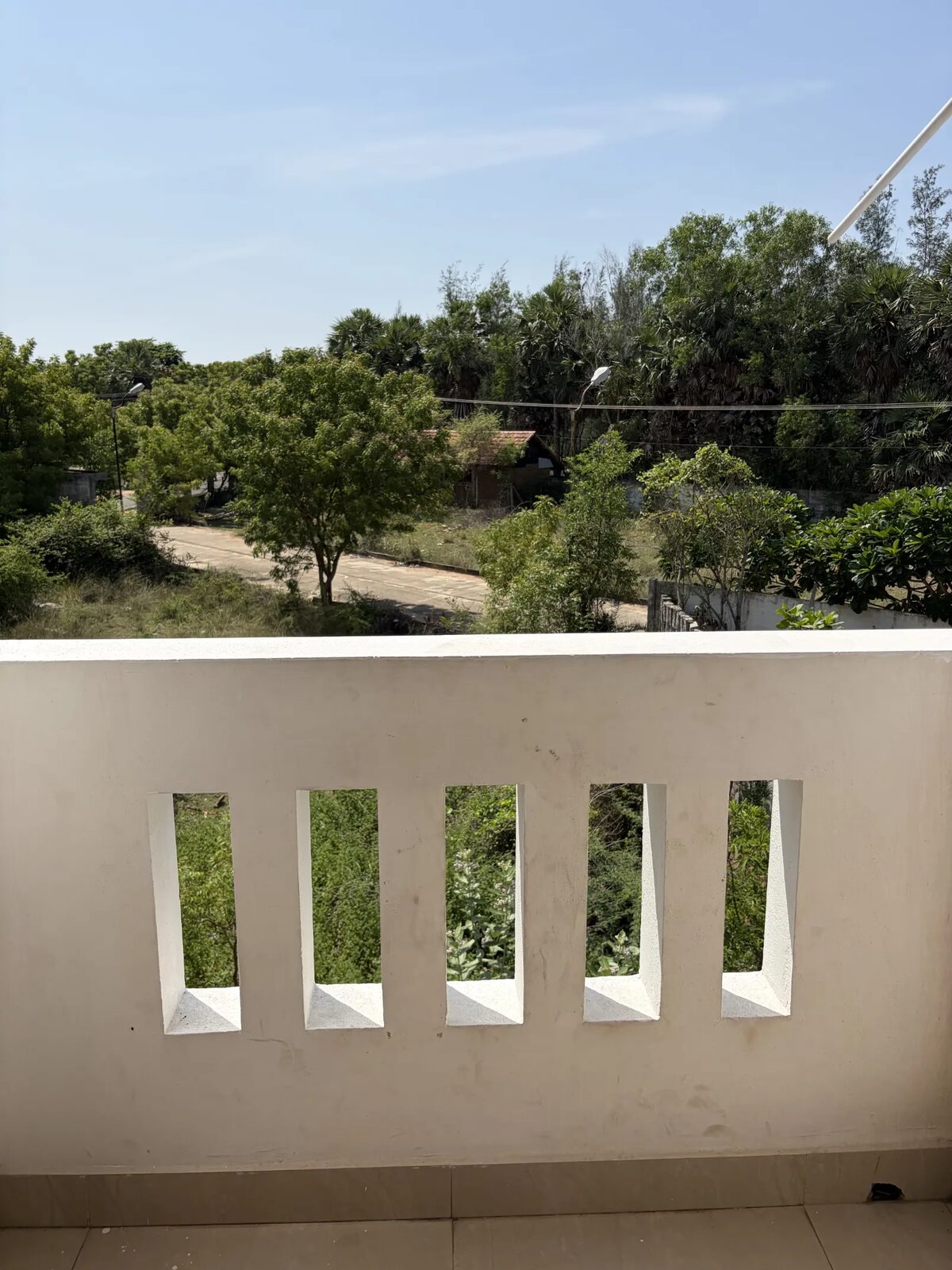 Dhruv room S20, Art Le Cafe Auroville — balcony view
