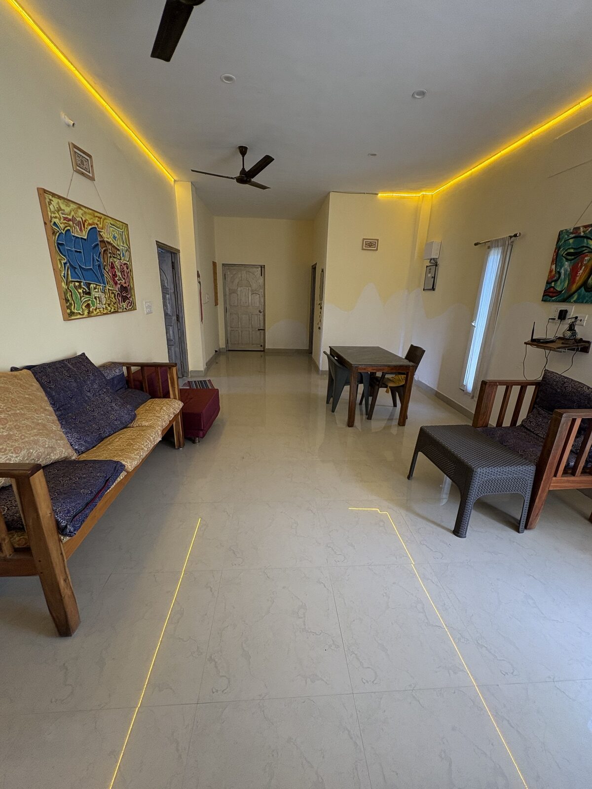 Aditya room S23, Art Le Cafe Auroville — sink and worktop space